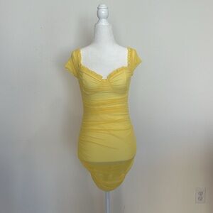 Yellow mini party dress, size S, Fashion Nova